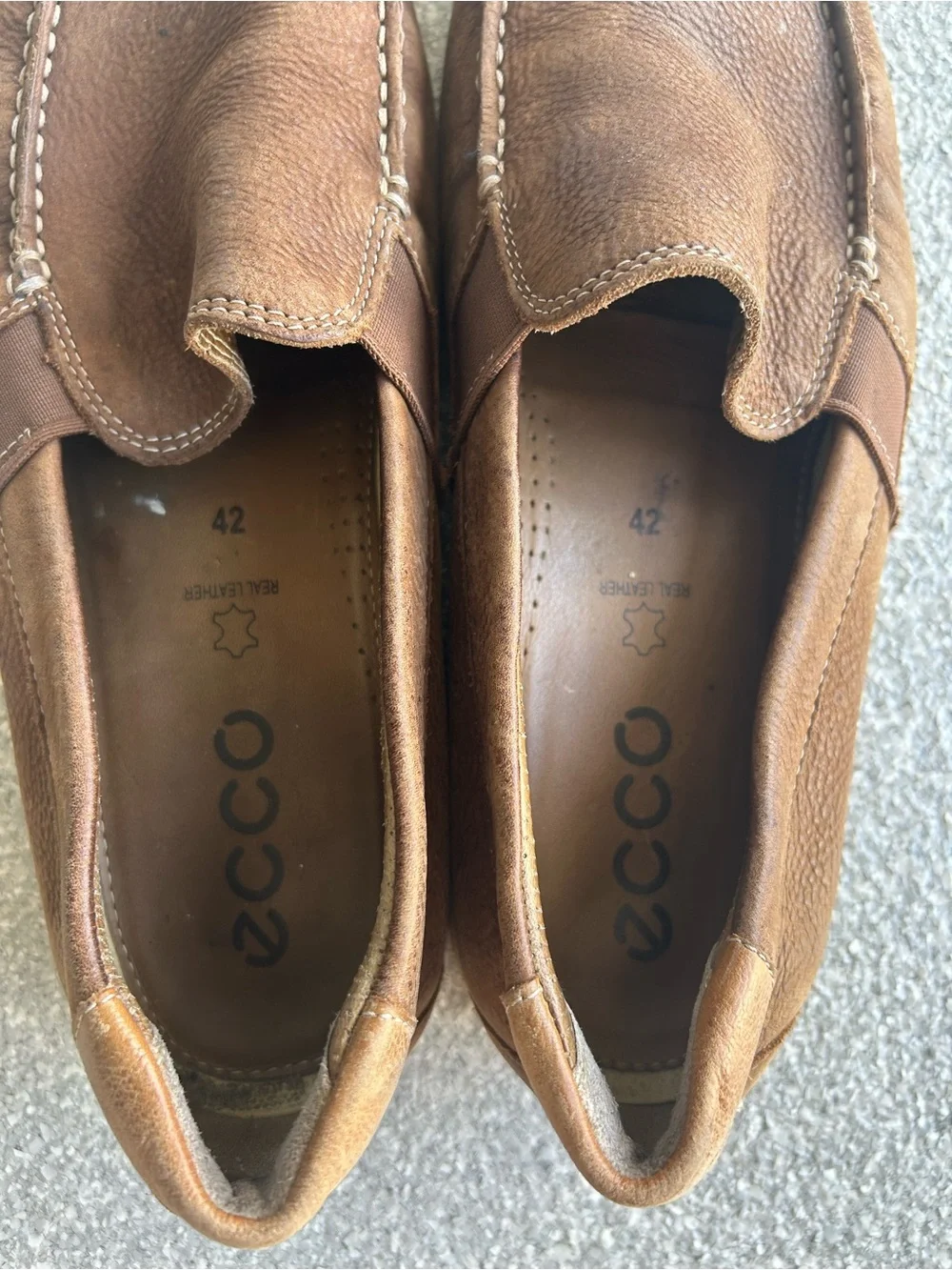 ECCO Men’s Brown Leather Slip-On Loafers Size 42 / US 8-8.5